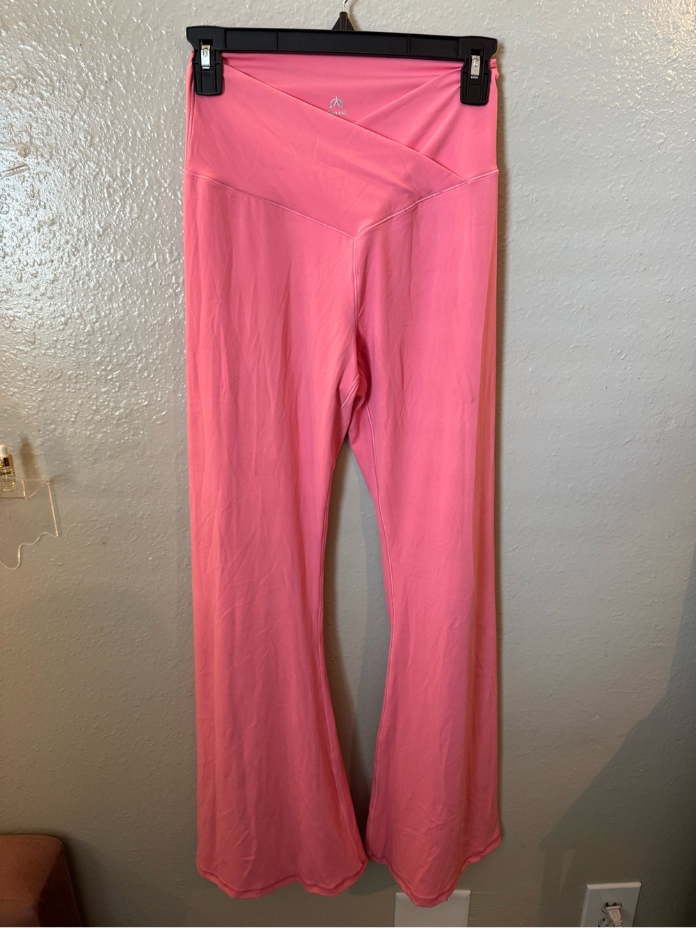 Pink Wide Leg Yoga Pants with V-Waistband